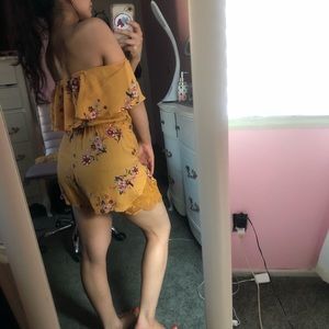 yellow floral romper